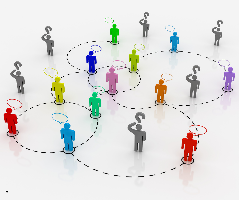 הקול הפנימי- איור של אנשים כסמל לנורמות חברתיות והשפעתן על סטרס ושחיקה אצל נשים